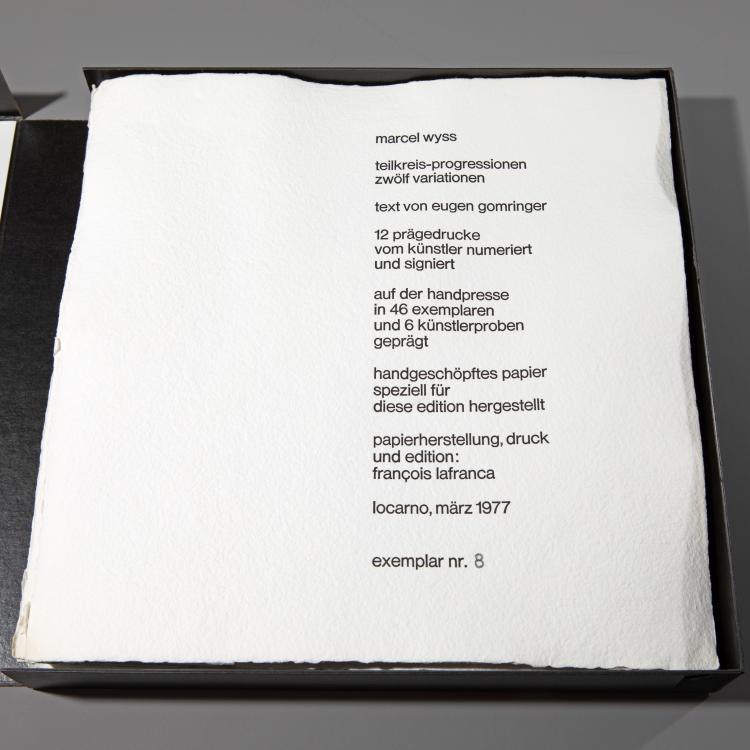 Bild 7 zu Objekt, Partial Circle Progressions - Twelve Variations, 1977, Eugen u.a. Gomringer, K-16B 480