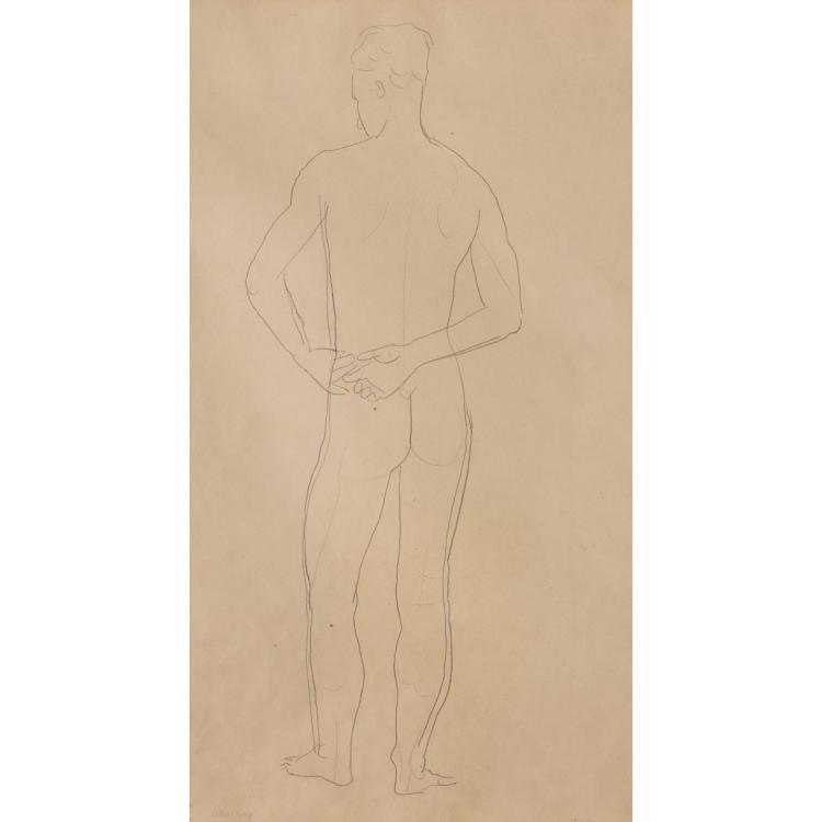 Bild 1 zu Objekt, Knabenakt und Aktdarstellung Adolf Schorling, ca. 1920er Jahre, Gerhard Marcks, K-16B 323