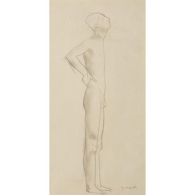 Bild 2 zu Objekt, Knabenakt und Aktdarstellung Adolf Schorling, ca. 1920er Jahre, Gerhard Marcks, K-16B 323