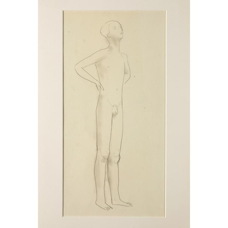 Bild 6 zu Objekt, Knabenakt und Aktdarstellung Adolf Schorling, ca. 1920er Jahre, Gerhard Marcks, K-16B 323