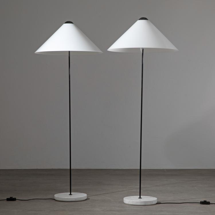 Hauptbild zu Objekt, 2 Stehleuchten Modell Snow, Vico Magistretti, O-luce, K-16B 741