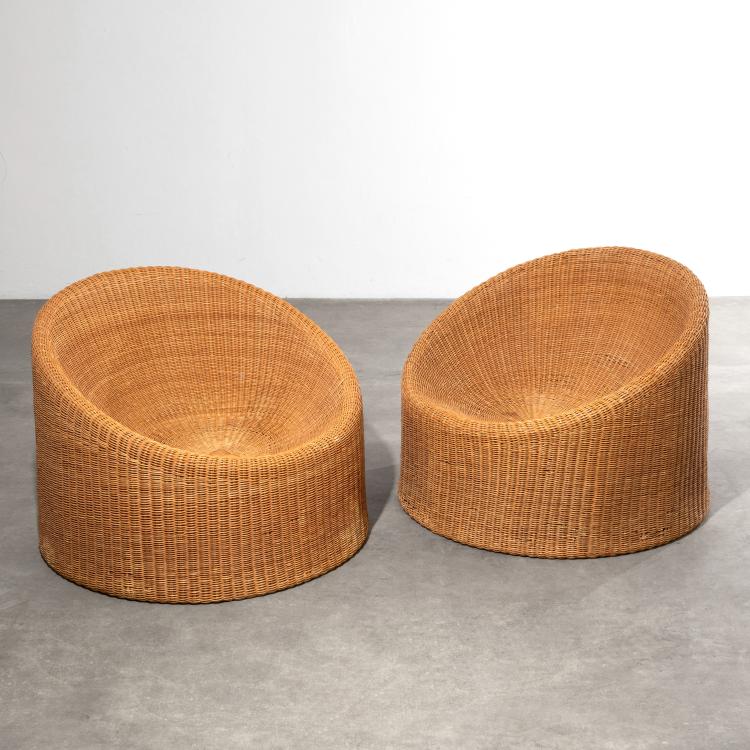 Hauptbild zu Objekt, 2 Sessel Modell Elefantenfu&szlig; / Juttu, Eero Aarnio, ASKO, K-16B 692