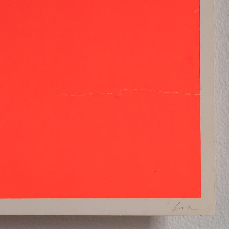 Bild 2 zu Objekt, 'Komposition / blau auf leuchtrot und orange', Rupprecht Geiger, K-16B 493