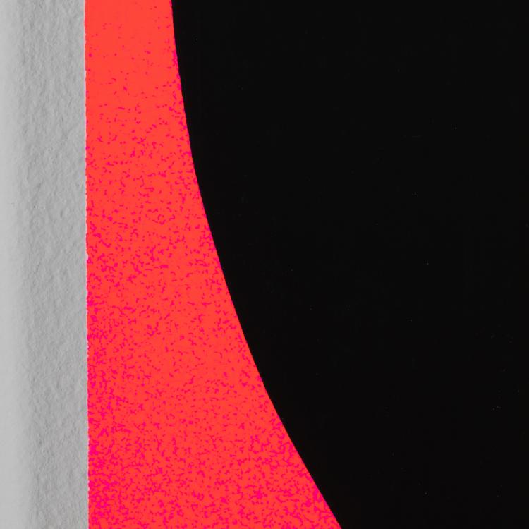 Bild 1 zu Objekt, 'Rundes Schwarz / Schwarz auf Leuchtrot kalt bis rot-orange', 1968, Rupprecht Geiger, K-16B 491
