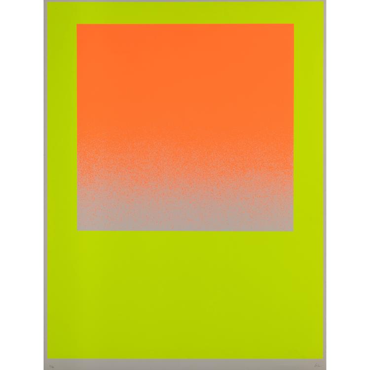 Hauptbild zu Objekt, 'Leuchtrot-orange auf leuchtgelb', Rupprecht Geiger, K-16B 505