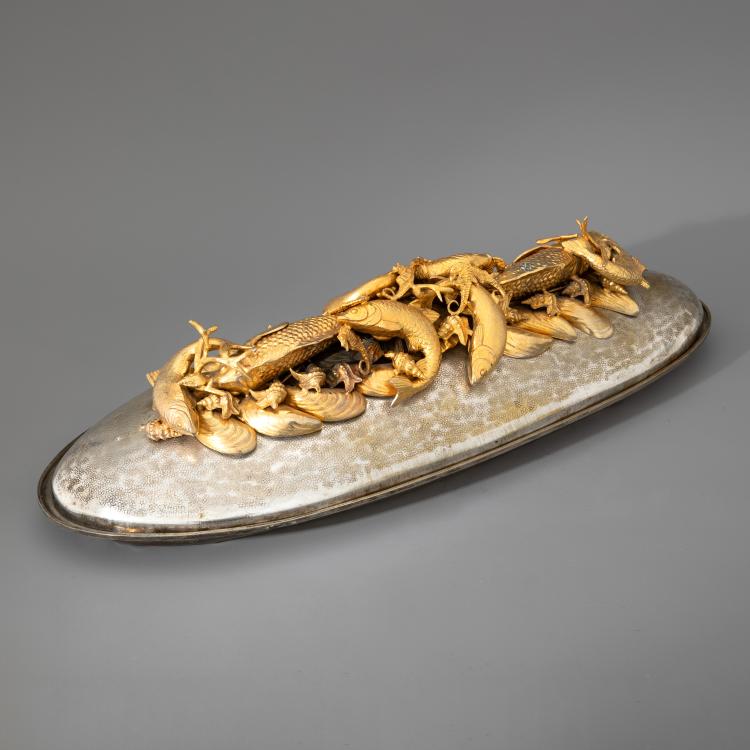 Hauptbild zu Objekt, Gro&szlig;e Servierschale mit Meeresfr&uuml;chten, Franco Lapini, K-16A 137