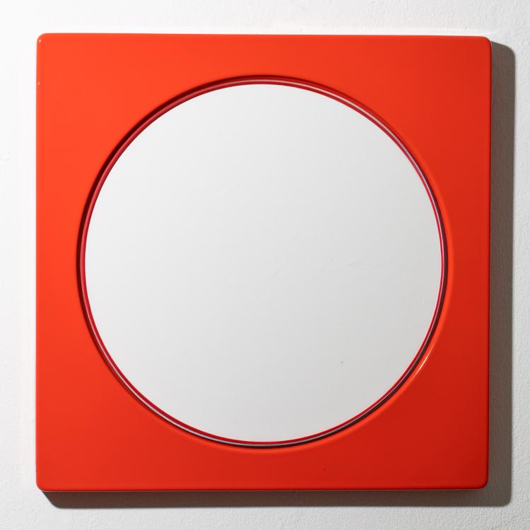 Bild 1 zu Objekt, Seltener Emaille Spiegel, Verner Panton, J. L&uuml;ber / Emalco Corg&eacute;mont, K-16B 703