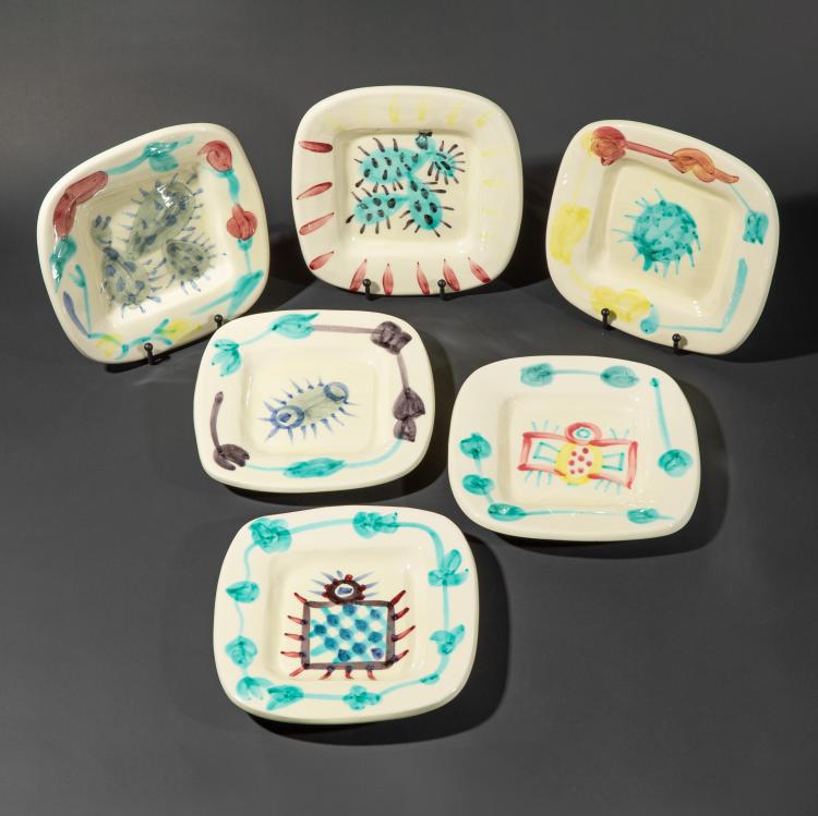 Hauptbild zu Objekt, 6 Teller 'Fruits de Provence', Pablo Picasso, Madoura, K-16B 376