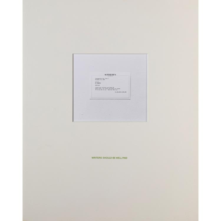 Hauptbild zu Objekt, 'Writers Should Be Well Paid', K-16B 484