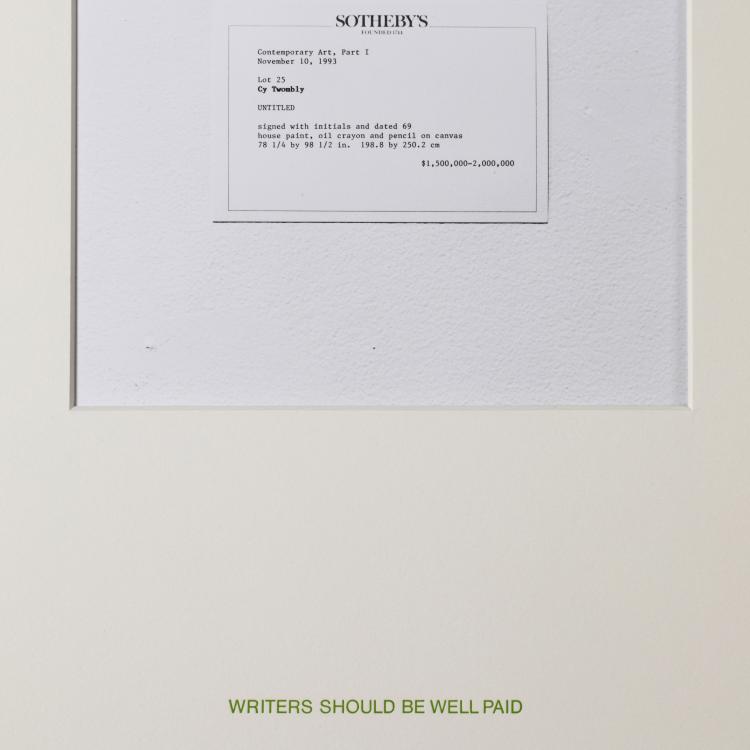 Bild 1 zu Objekt, 'Writers Should Be Well Paid', K-16B 484