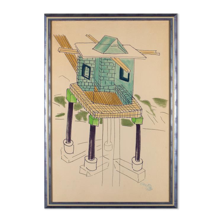 Bild 1 zu Objekt, Signierte und limitierte Serigraphie 'Una Torre in California', Ettore Sottsass, K-16B 753