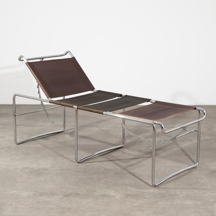 Hauptbild zu Objekt, Verstellbare Liege, Variante des Modells B 15a, Marcel Breuer, Thonet, K-16B 553