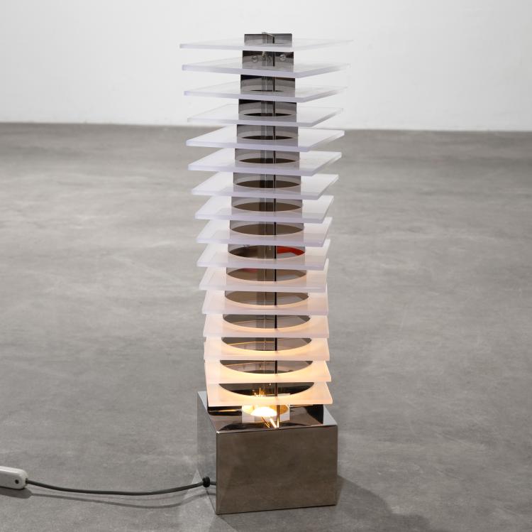 Hauptbild zu Objekt, Seltene Tischleuchte Modell Ziggurat, Fabrizio Cocchia, New Lamp, K-16B 731