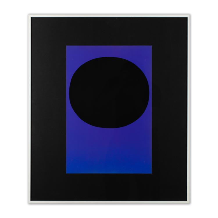 Bild 1 zu Objekt, Schwarzes Rund auf Lila Verlauf, 1969, Rupprecht Geiger, K-16B 494