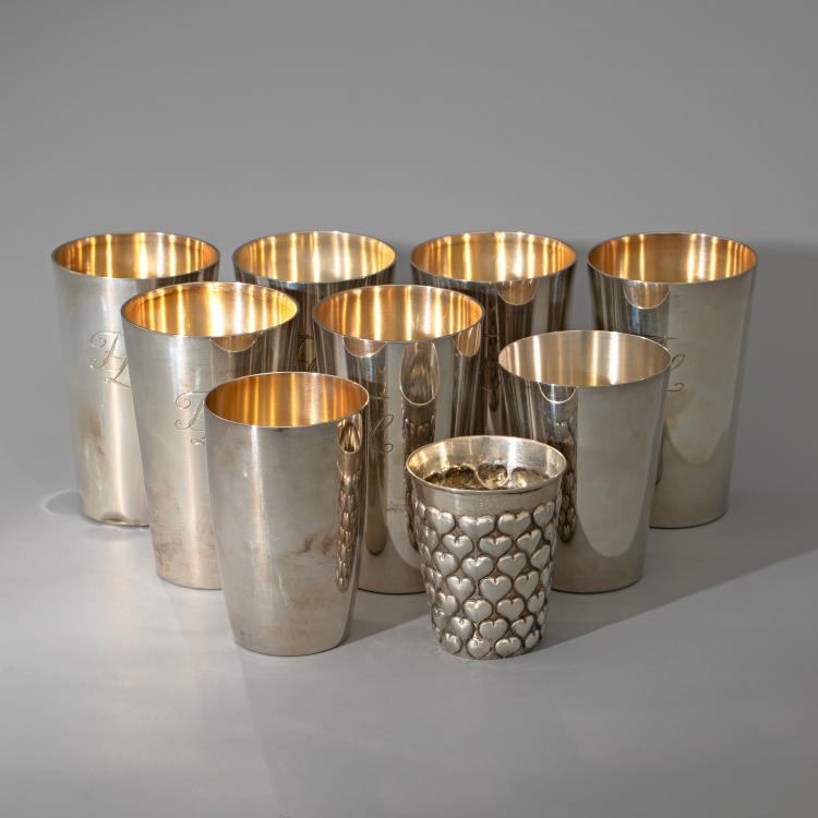 Hauptbild zu Objekt, Konvolut von 9 Silberbechern, K-16A 109