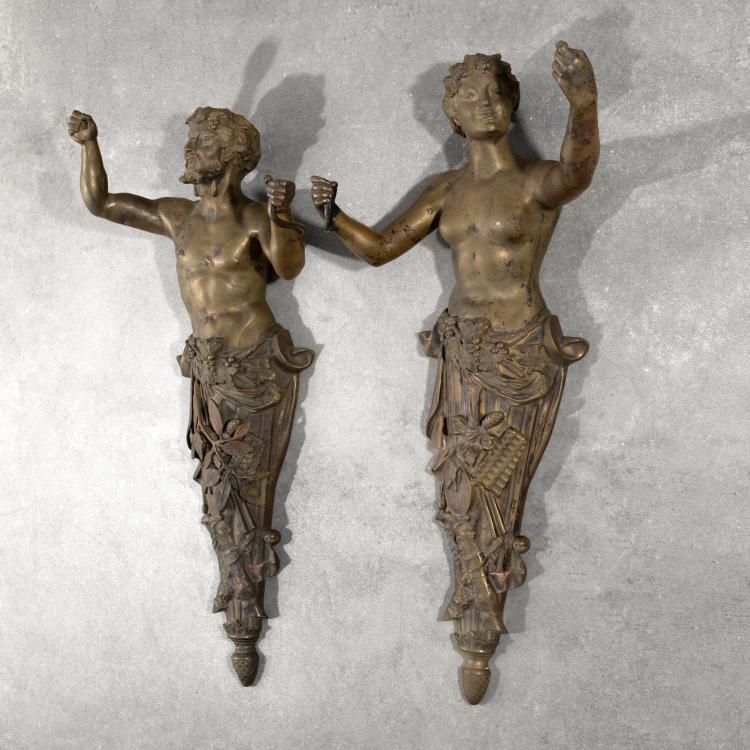 Hauptbild zu Objekt, Paar gro&szlig;e Wandappliken, K-16A 67