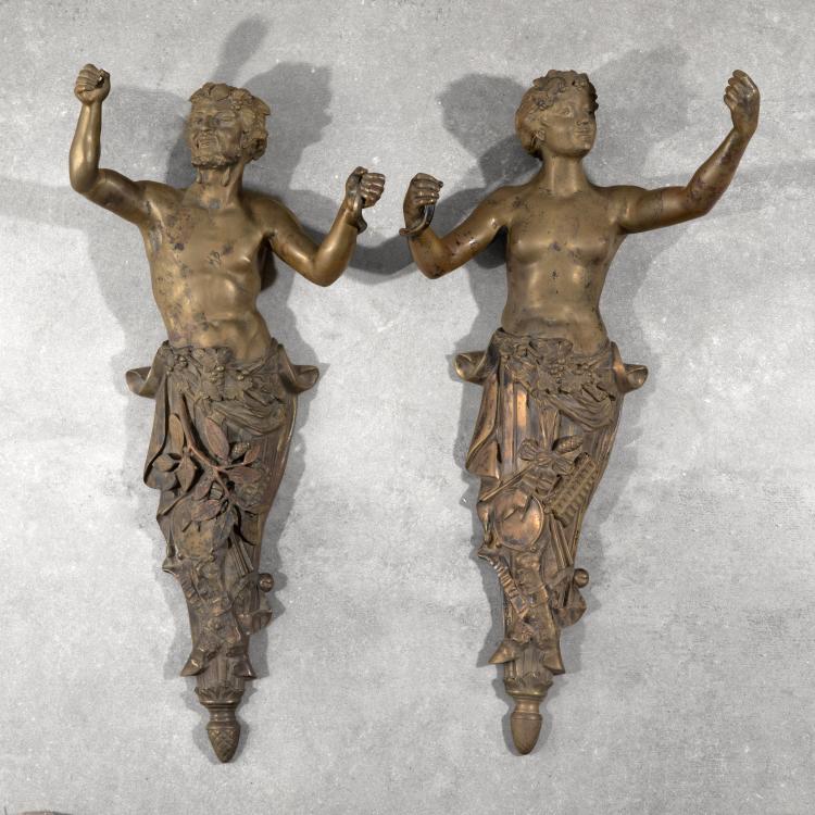 Bild 1 zu Objekt, Paar gro&szlig;e Wandappliken, K-16A 67