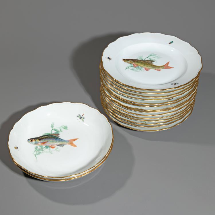 Hauptbild zu Objekt, Restservice mit Fischdekor, K-16A 195