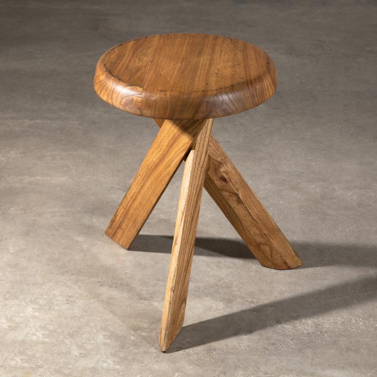 Hauptbild zu Objekt, Dreibeiniger Hocker Modell S 31, Pierre Chapo, K-16B 644