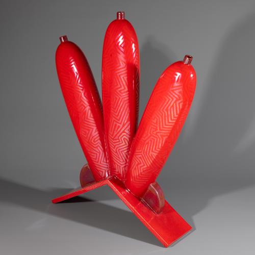 Limitierte Vase Modell Trilaris Mollis aus der Vasi Rari Rosso Serie