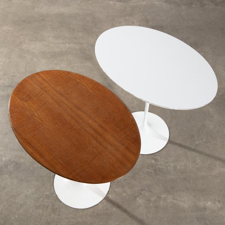 Bild 2 zu Objekt, 2 fr&uuml;he, ovale Beistelltische aus der Tulip Serie, Eero Saarinen, Knoll International, K-16B 665