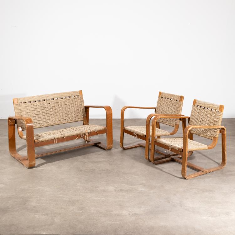 Hauptbild zu Objekt, 2 Sessel + Sofa f&uuml;r die Bocconi Universit&auml;t Mailand, Giuseppe Pagano Pogatschnig, K-16B 705