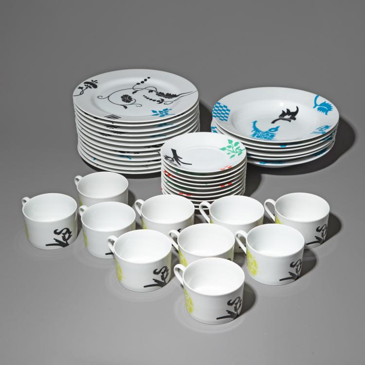 Hauptbild zu Objekt, 38 Geschirrteile Modell Renaissance, Ettore Sottsass, Swid Powell, New York, K-16B 755