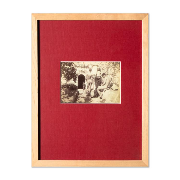 Bild 1 zu Objekt, 'Young naked men on a terrace (Italy)', around 1900, K-16B 354