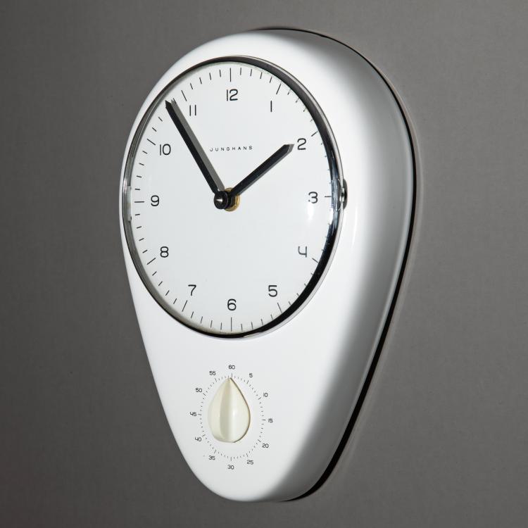 Hauptbild zu Objekt, Wall wall clock with timer, Max Bill, Junghans, Schramberg, K-17 389
