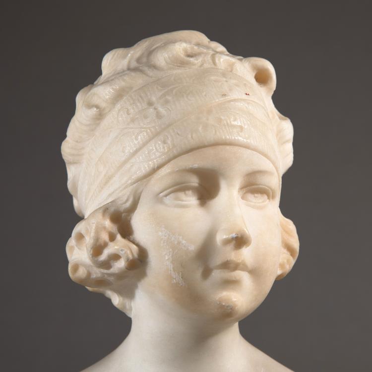 Bild 1 zu Objekt, Alabasterb&uuml;ste einer jungen Frau, Gustave van Vaerenbergh, K-17 217