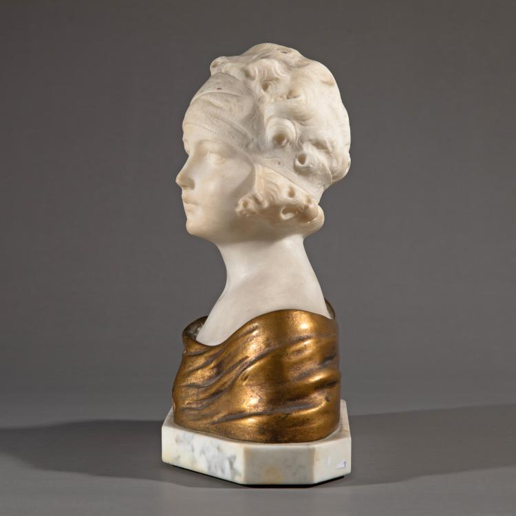 Bild 2 zu Objekt, Alabasterb&uuml;ste einer jungen Frau, Gustave van Vaerenbergh, K-17 217