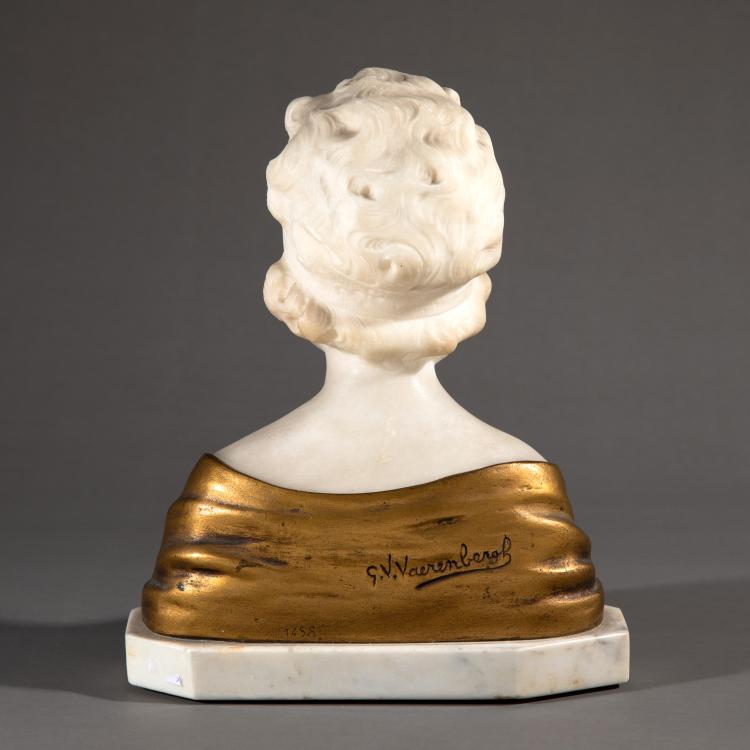 Bild 3 zu Objekt, Alabasterb&uuml;ste einer jungen Frau, Gustave van Vaerenbergh, K-17 217