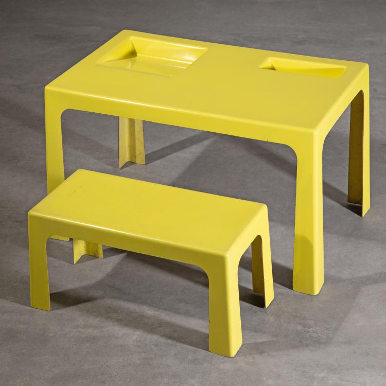 Hauptbild zu Objekt, Fiberglas Schreibtisch und Bank f&uuml;r Kinder, K-16O 52