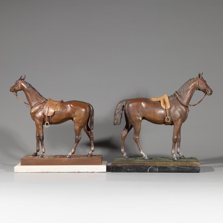 Bild 3 zu Objekt, Konvolut: 2 gro&szlig;e und 2 kleine gesattelte Pferde, 1900-1911, Franz Xaver Bergmann, Bergmann, Franz Xaver, Wien u.a., K-17 218