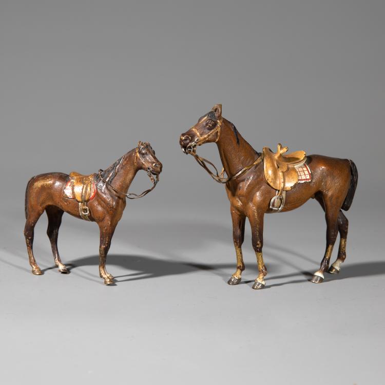 Bild 6 zu Objekt, Konvolut: 2 gro&szlig;e und 2 kleine gesattelte Pferde, 1900-1911, Franz Xaver Bergmann, Bergmann, Franz Xaver, Wien u.a., K-17 218