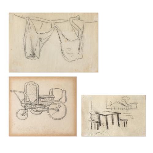Ohne Titel, 3 kleine Arbeiten, ca. 1875