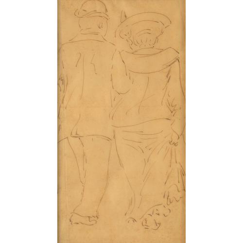 Ohne Titel, (Elegantes Paar in Rückenansicht)