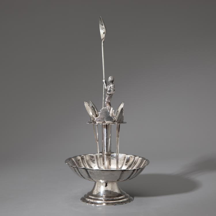 Bild 1 zu Objekt, Silberne Zuckerschale mit L&ouml;ffelhalter, 18./19. Jahrhundert, Deutschland, K-17 112