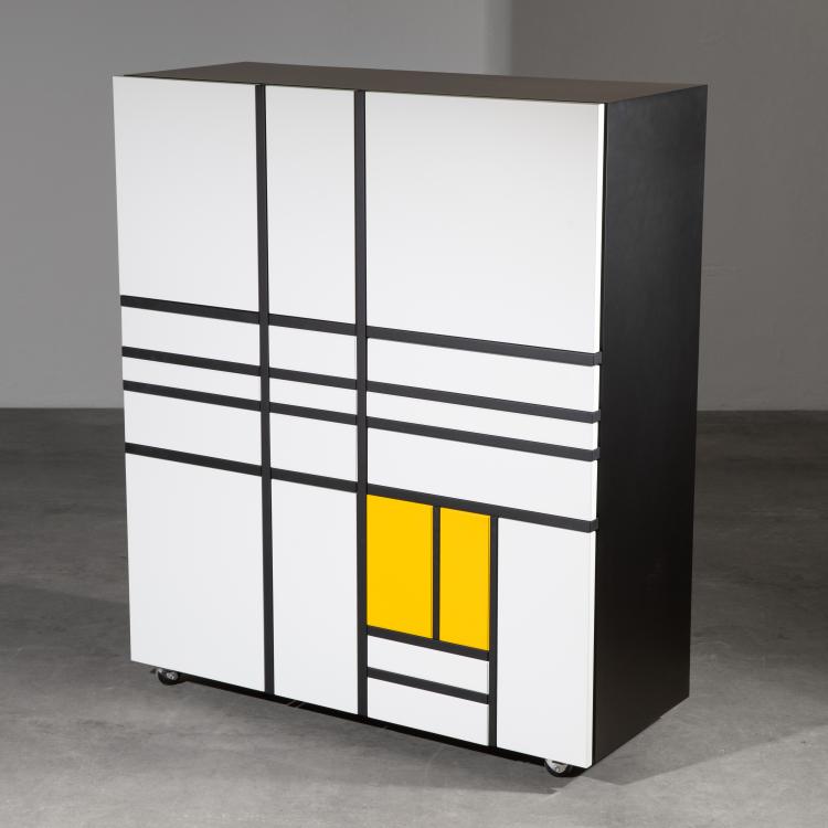 Hauptbild zu Objekt, Limitierter Schrank Modell Homage to Mondrian 1, Shiro Kuramata, Cappellini, Mailand, 