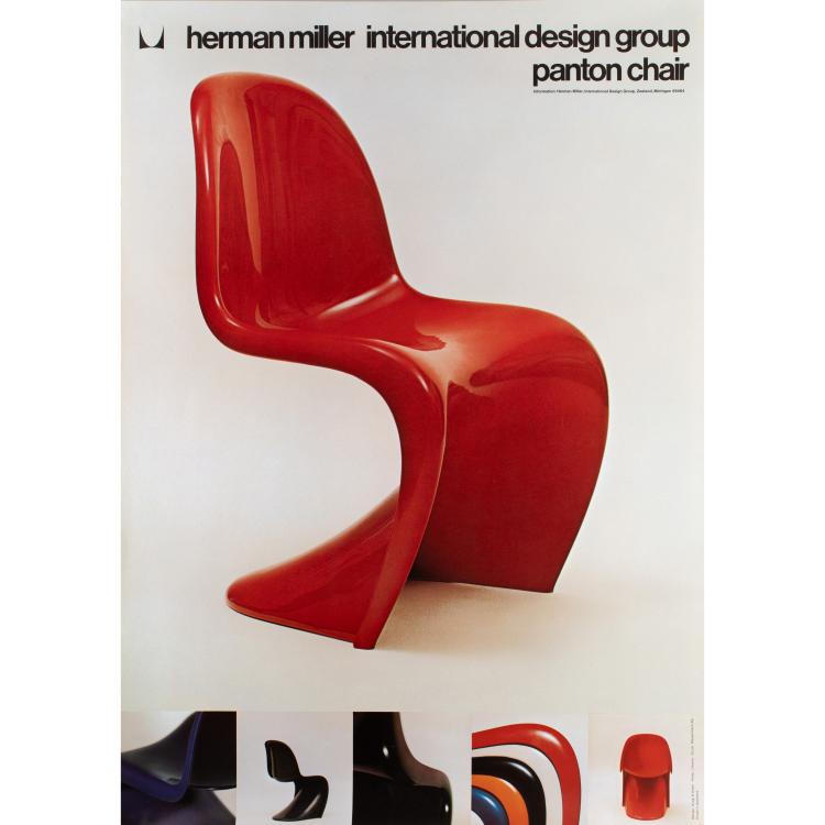 Hauptbild zu Objekt, Plakat 'herman miller international design group. panton chair', ca. 1970, Verner Panton, Herman Miller, International Design Group, Zeeland, Michigan (Publ.), K-17 498