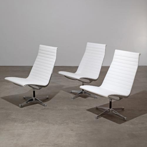 Drei Aluminium Group Lounge Chairs Modell EA 116