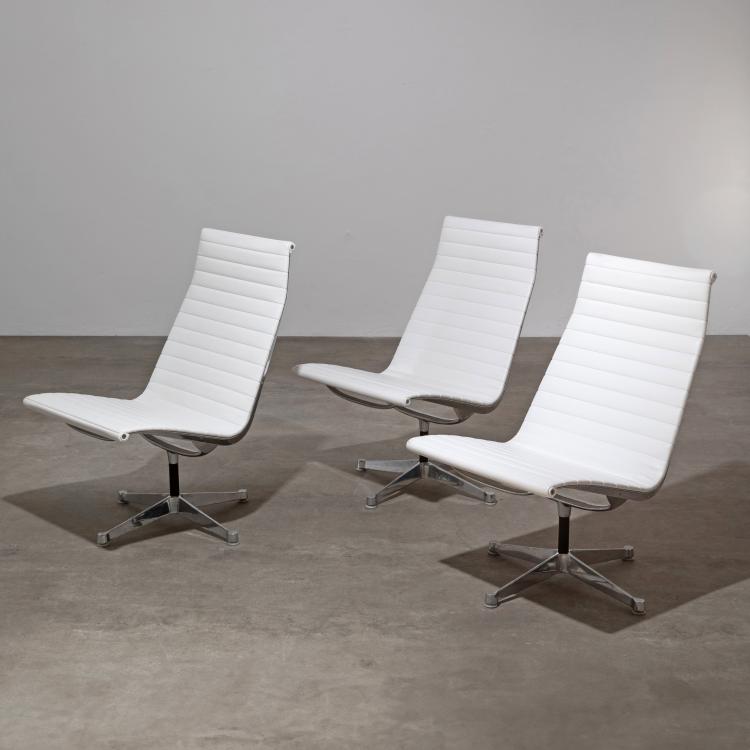 Hauptbild zu Objekt, Drei Aluminium Group Lounge Chairs Modell EA 116, Charles & Ray Eames, Vitra Design, Weil am Rhein, K-17 437