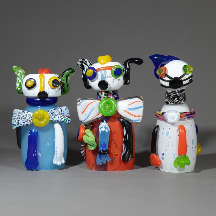 Bild 1 zu Objekt, 2 Glasfiguren 'Mister Max' und 1 Glasfigur 'Miss Minnie', circa 1990, Otmar Alt, K-17 239