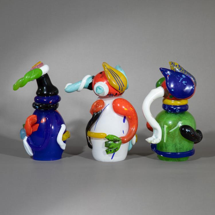 Bild 2 zu Objekt, 3 Glasfiguren 'Bl&uuml;tens&auml;nger', 'R&uuml;bennase' und Unbekannte Figur, ca. 1990, Otmar Alt, Rosenthal studio-line, K-17 240