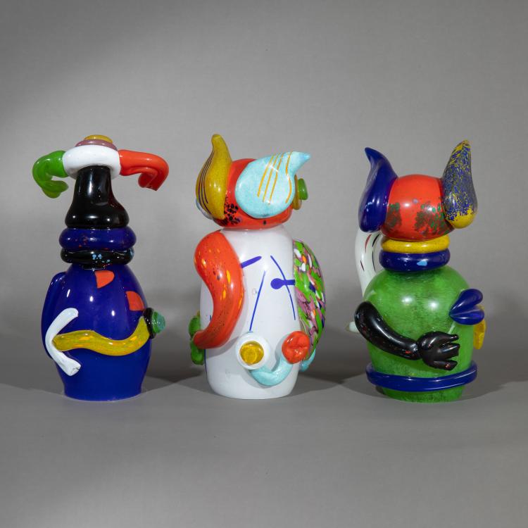 Bild 5 zu Objekt, 3 Glasfiguren 'Bl&uuml;tens&auml;nger', 'R&uuml;bennase' und Unbekannte Figur, ca. 1990, Otmar Alt, Rosenthal studio-line, K-17 240