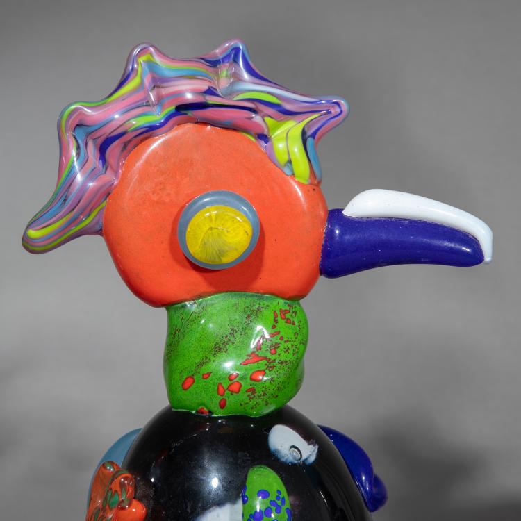 Bild 2 zu Objekt, 'Fr&auml;ulein vom Mond', 'Blauschnabler mit Blume', 'Merlin mit roter Nase', 1989/1990, Otmar Alt, K-17 241
