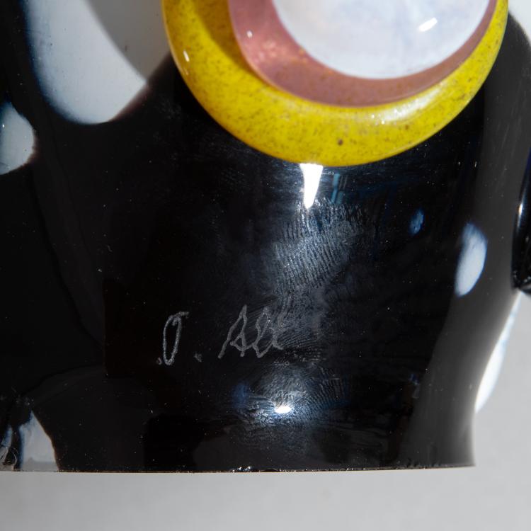 Bild 6 zu Objekt, 'Fr&auml;ulein vom Mond', 'Blauschnabler mit Blume', 'Merlin mit roter Nase', 1989/1990, Otmar Alt, K-17 241