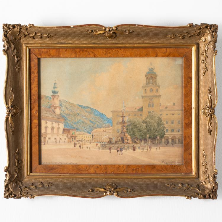 Bild 1 zu Objekt, 'Der Residenzplatz in Salzburg', 1921, K-17 89