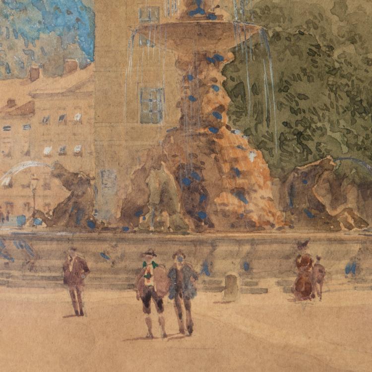 Bild 4 zu Objekt, 'Der Residenzplatz in Salzburg', 1921, K-17 89