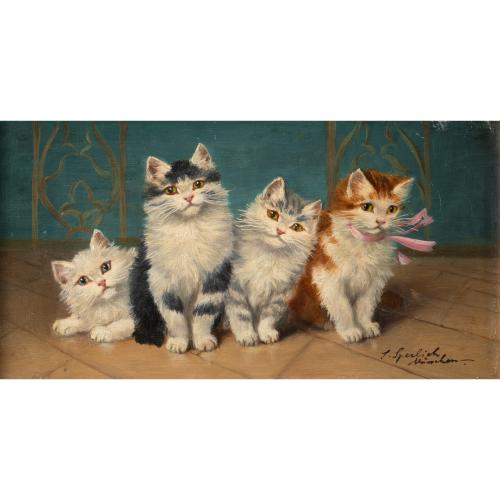 Vier junge Katzen, ca. 1900